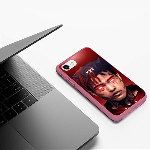 Чехол iPhone 7/8 матовый XXXTentacion Demon / 3D-Малиновый – фото 3