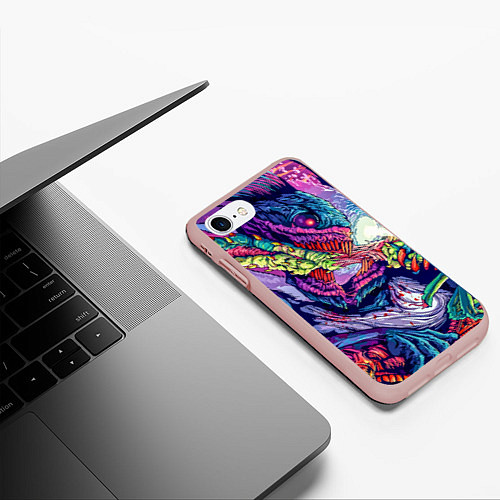 Чехол iPhone 7/8 матовый Hyper Beast Style / 3D-Светло-розовый – фото 3