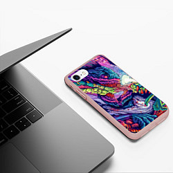 Чехол iPhone 7/8 матовый Hyper Beast Style, цвет: 3D-светло-розовый — фото 2