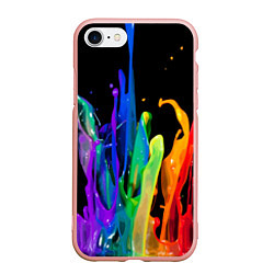 Чехол iPhone 7/8 матовый Всплеск красок, цвет: 3D-светло-розовый