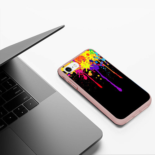 Чехол iPhone 7/8 матовый Краски / 3D-Светло-розовый – фото 3