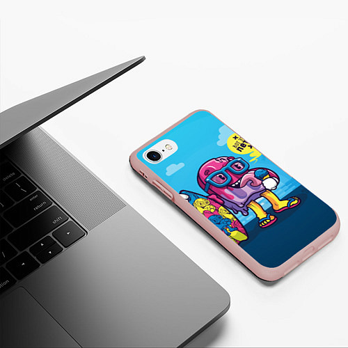 Чехол iPhone 7/8 матовый Летнее мороженное / 3D-Светло-розовый – фото 3