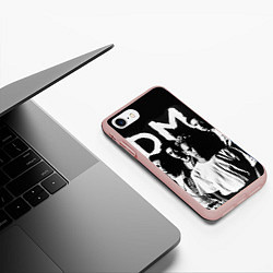 Чехол iPhone 7/8 матовый Depeche mode: black, цвет: 3D-светло-розовый — фото 2