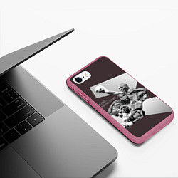 Чехол iPhone 7/8 матовый Floyd Mayweather, цвет: 3D-малиновый — фото 2