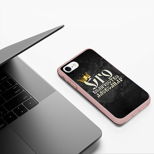 Чехол iPhone 7/8 матовый Его величество Александр / 3D-Светло-розовый – фото 3