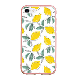 Чехол iPhone 7/8 матовый Лимончики, цвет: 3D-светло-розовый