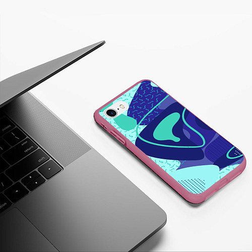 Чехол iPhone 7/8 матовый Sky pattern / 3D-Малиновый – фото 3