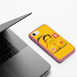 Чехол iPhone 7/8 матовый Квентин Тарантино, цвет: 3D-малиновый — фото 2