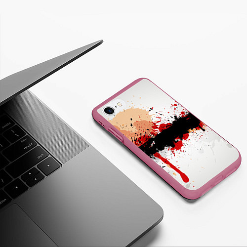 Чехол iPhone 7/8 матовый Кровавый рассвет / 3D-Малиновый – фото 3