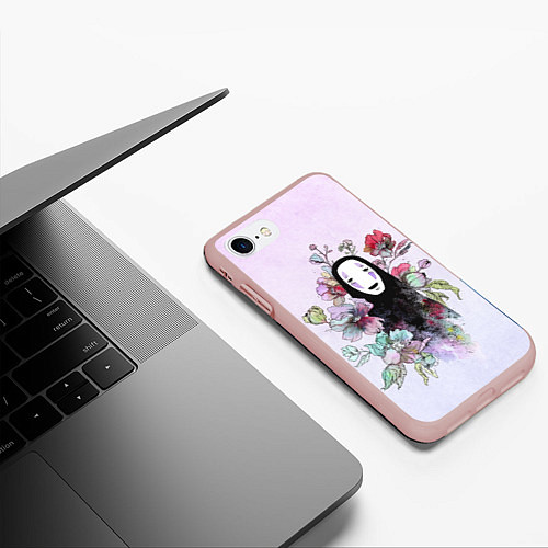 Чехол iPhone 7/8 матовый Безликий в цветах / 3D-Светло-розовый – фото 3