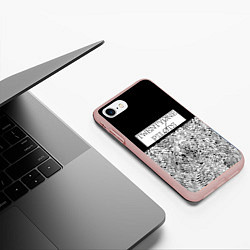 Чехол iPhone 7/8 матовый Twenty one pilots: Duo colour, цвет: 3D-светло-розовый — фото 2