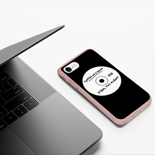 Чехол iPhone 7/8 матовый SOAD: Steal this album / 3D-Светло-розовый – фото 3