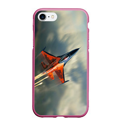 Чехол iPhone 7/8 матовый Красный F16, цвет: 3D-малиновый
