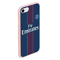 Чехол iPhone 7/8 матовый PSG FC: Blue, цвет: 3D-светло-розовый — фото 2