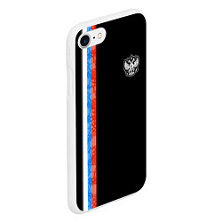 Чехол iPhone 7/8 матовый Russia - Black collection 2023, цвет: 3D-белый — фото 2