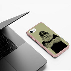Чехол iPhone 7/8 матовый Old Hipster, цвет: 3D-светло-розовый — фото 2