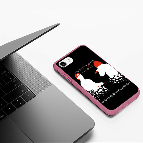 Чехол iPhone 7/8 матовый TOP: BlurryFace / 3D-Малиновый – фото 3