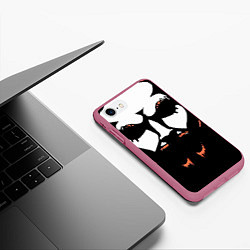 Чехол iPhone 7/8 матовый Metalocalypse: Dethklok Face, цвет: 3D-малиновый — фото 2