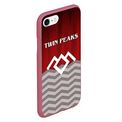 Чехол iPhone 7/8 матовый Twin Peaks, цвет: 3D-малиновый — фото 2