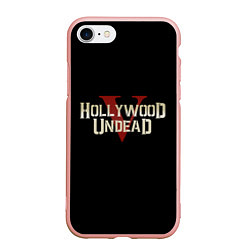 Чехол iPhone 7/8 матовый Hollywood Undead V, цвет: 3D-светло-розовый