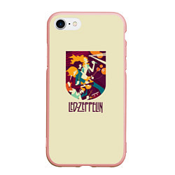 Чехол iPhone 7/8 матовый Led Zeppelin Art, цвет: 3D-светло-розовый