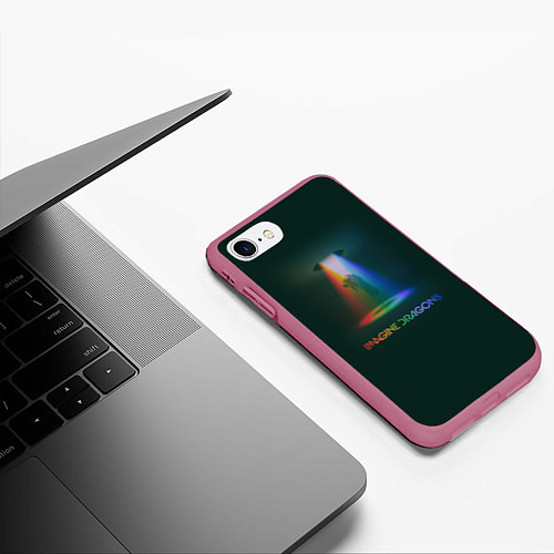 Чехол iPhone 7/8 матовый Imagine Dragons Light / 3D-Малиновый – фото 3