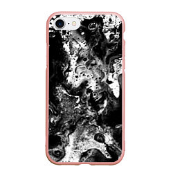 Чехол iPhone 7/8 матовый Чёрная краска, цвет: 3D-светло-розовый