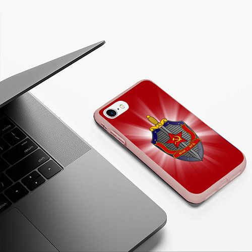 Чехол iPhone 7/8 матовый КГБ / 3D-Светло-розовый – фото 3