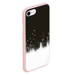 Чехол iPhone 7/8 матовый Ночная полянка, цвет: 3D-светло-розовый — фото 2