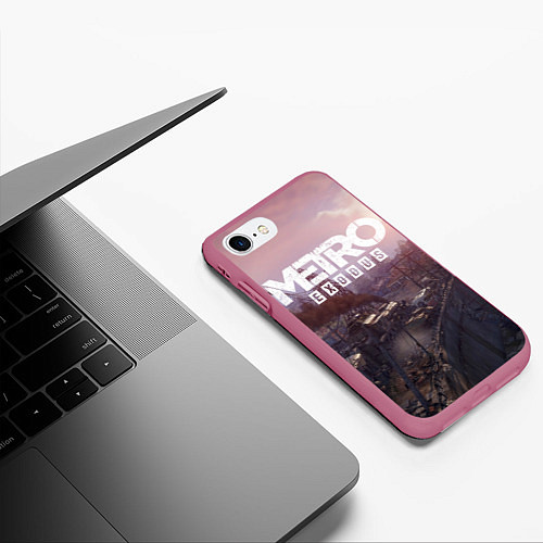 Чехол iPhone 7/8 матовый Metro Exodus / 3D-Малиновый – фото 3