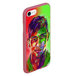 Чехол iPhone 7/8 матовый Neymar Art, цвет: 3D-малиновый — фото 2
