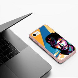 Чехол iPhone 7/8 матовый Neymar Polygons, цвет: 3D-светло-розовый — фото 2