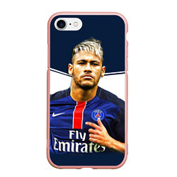 Чехол iPhone 7/8 матовый Neymar: Fly Emirates, цвет: 3D-светло-розовый