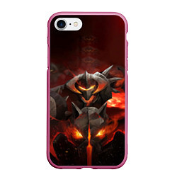Чехол iPhone 7/8 матовый Chaos Knight: Fire, цвет: 3D-малиновый