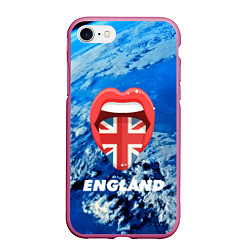 Чехол iPhone 7/8 матовый England, цвет: 3D-малиновый