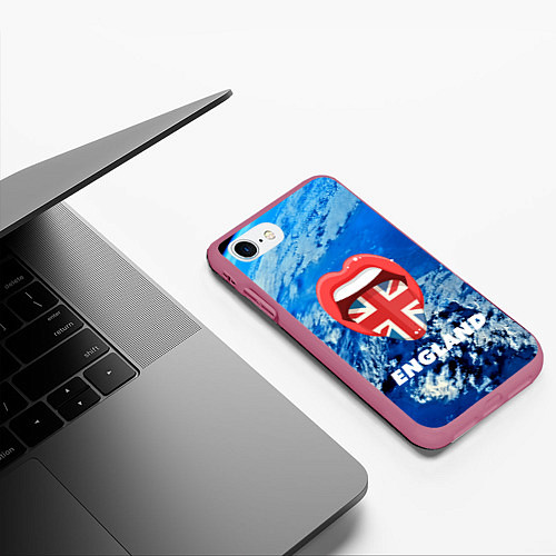 Чехол iPhone 7/8 матовый England / 3D-Малиновый – фото 3