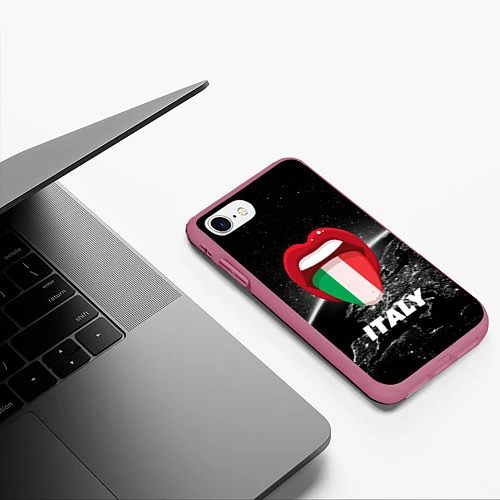 Чехол iPhone 7/8 матовый Italy / 3D-Малиновый – фото 3