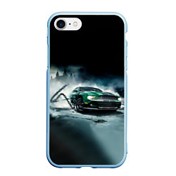 Чехол iPhone 7/8 матовый Призрачный Ford Mustang, цвет: 3D-голубой