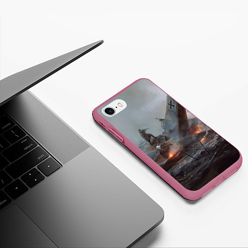 Чехол iPhone 7/8 матовый Battlefield: Plan A / 3D-Малиновый – фото 3