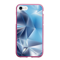 Чехол iPhone 7/8 матовый Blue abstract, цвет: 3D-малиновый