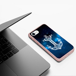 Чехол iPhone 7/8 матовый Символ якоря, цвет: 3D-светло-розовый — фото 2