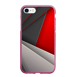 Чехол iPhone 7/8 матовый Lines, цвет: 3D-малиновый