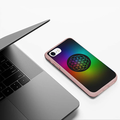 Чехол iPhone 7/8 матовый Coldplay Colour / 3D-Светло-розовый – фото 3