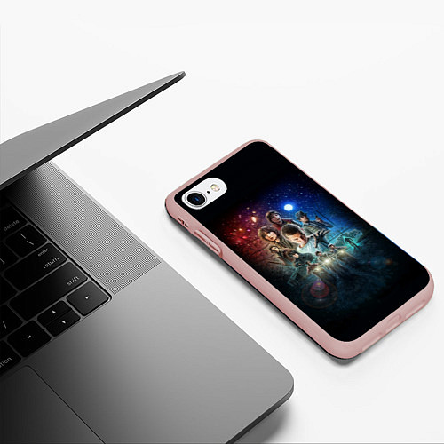 Чехол iPhone 7/8 матовый Stranger Things Boys / 3D-Светло-розовый – фото 3