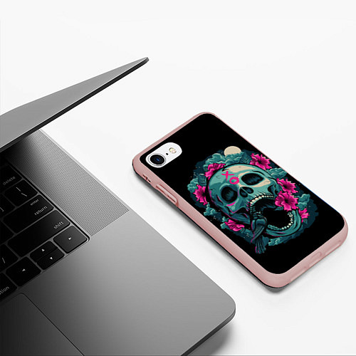 Чехол iPhone 7/8 матовый Dia de Muertos / 3D-Светло-розовый – фото 3