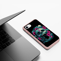 Чехол iPhone 7/8 матовый Dia de Muertos, цвет: 3D-светло-розовый — фото 2