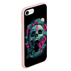 Чехол iPhone 7/8 матовый Dia de Muertos, цвет: 3D-светло-розовый — фото 2