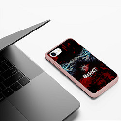 Чехол iPhone 7/8 матовый Slipknot руки зомби, цвет: 3D-светло-розовый — фото 2