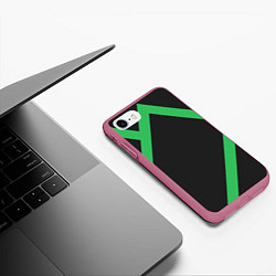 Чехол iPhone 7/8 матовый Диагонали, цвет: 3D-малиновый — фото 2