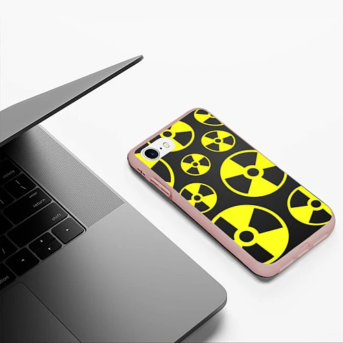 Чехол iPhone 7/8 матовый Радиация / 3D-Светло-розовый – фото 3